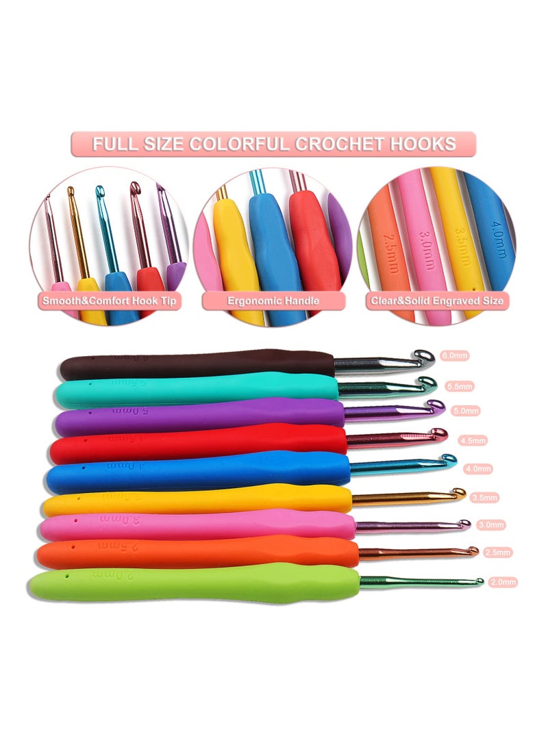 KASTWAVE Crochet Kit for Beginners Adults Kids Complete Crochet Set with Yarn Crochet Instruction Crochet Hook Storage Case Knitting & Crochet Supplies Ideal Crochet Gift for Crocheter Beginner (Pink) - Image 2