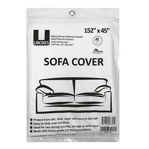 Uboxes Sofa Protective Poly Covers, 152 x 45 in (Pack of 1) - Image 1