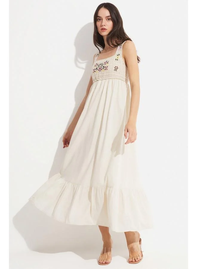 JUNE June Embroidery Detailed Dress