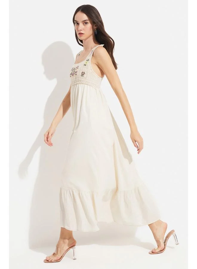 JUNE June Embroidery Detailed Dress