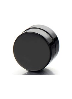 Bluelans 2pcs Magnetic Black Circle Stud Earrings for Men Women, Non-Piercing Clip On Cheater Fake Ear Gauges  - Image 4