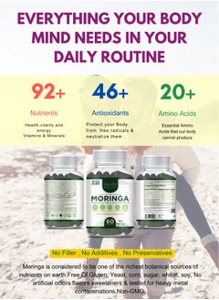 Bekdorf Bekdorf Natural's Pure Moringa Leaves Extracts Standarized to 5% Saponins-60 Vegan Capsules(Preservatives free)  - Image 2