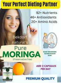 Bekdorf Bekdorf Natural's Pure Moringa Leaves Extracts Standarized to 5% Saponins-60 Vegan Capsules(Preservatives free)  - Image 4
