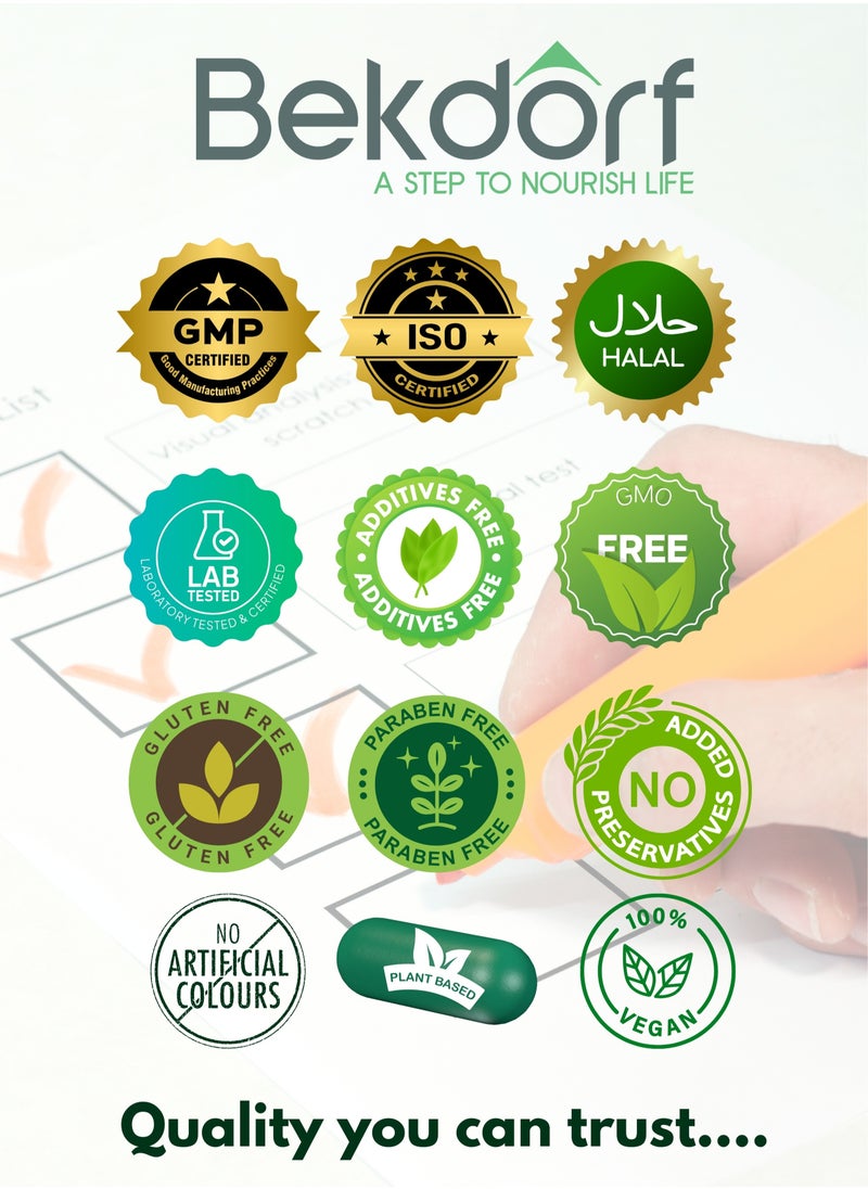 مستخلصات أوراق المورينجا النقية (موحدة بنسبة 5% صابونين) - غذاء خارق طبيعي كامل، غذاء خارق أخضر منشط، يدعم المناعة، مضاد للأكسدة، يعزز عملية الأيض، نقي 100%، خالٍ من المواد المضافة والمواد الحافظة - 60 كبسولة نباتية