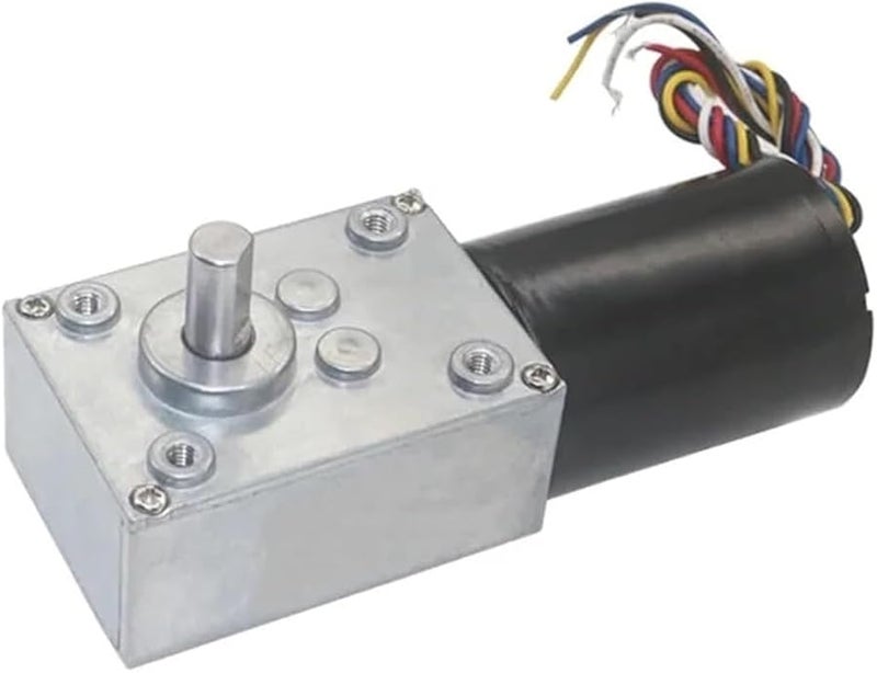 24V 28RPM DC Brushless Worm Gear Motor with Speed Feedback and PWM Regulation - Image 2