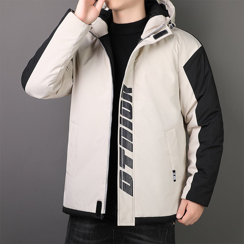 2021 New Winter Men'S Down Cotton-Padded Coat Thickened Cotton-Padded Coat Korean Style Men'S Casual Hooded Cardigan Coat Cotton-Padded Coat - Image 4