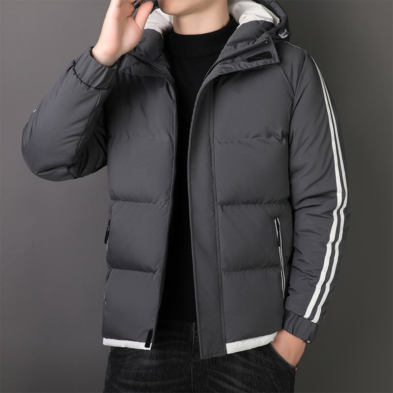 2021 New Winter Men'S Down Cotton-Padded Coat Thickened Cotton-Padded Coat Korean Style Men'S Casual Hooded Cardigan Coat Cotton-Padded Coat - Image 1