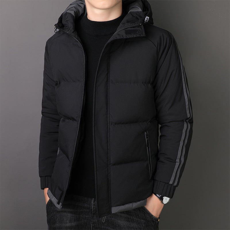 2021 New Winter Men'S Down Cotton-Padded Coat Thickened Cotton-Padded Coat Korean Style Men'S Casual Hooded Cardigan Coat Cotton-Padded Coat - Image 3
