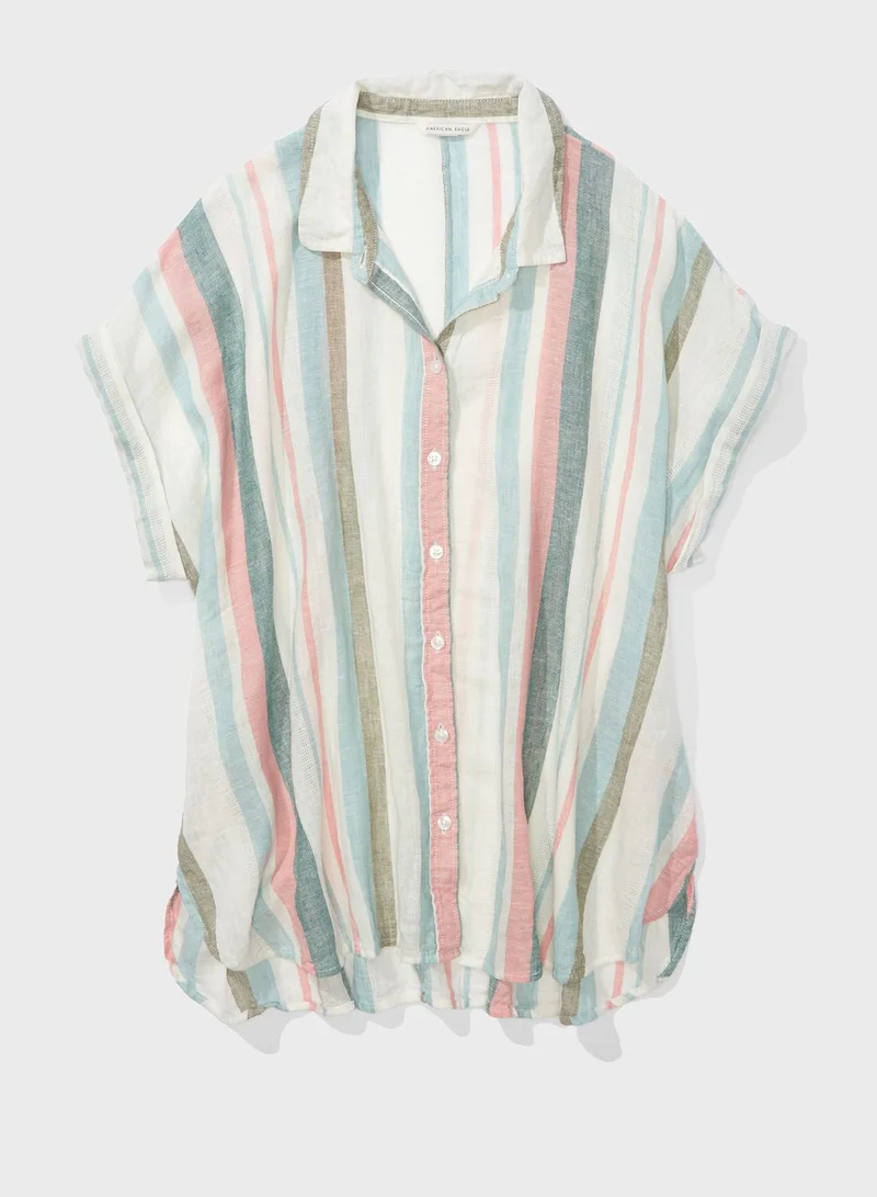 American Eagle Striped Button Down Shirt