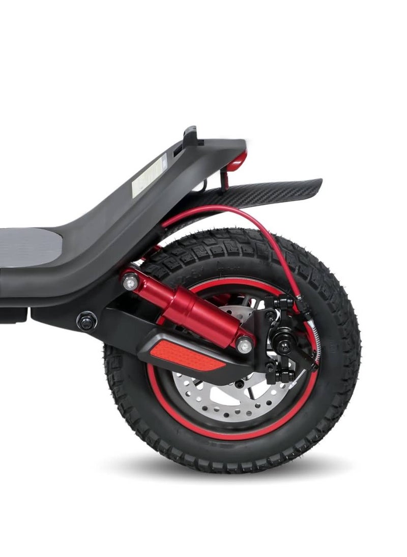 Crony W563 Max Long Range E-Scooter, More Comfort and Safety Dual Suspension, 500W Motor 36V/10AH, Rear Disc Brake Electric Scooter, Power Comfort & Smart Control for Adults & Kids 120KG Load Capacity Aluminum Alloy Frame Skateboard Portable & Commuter-Friendly Includes Rearview Mirror & Phone Holder，Black  - Image 4
