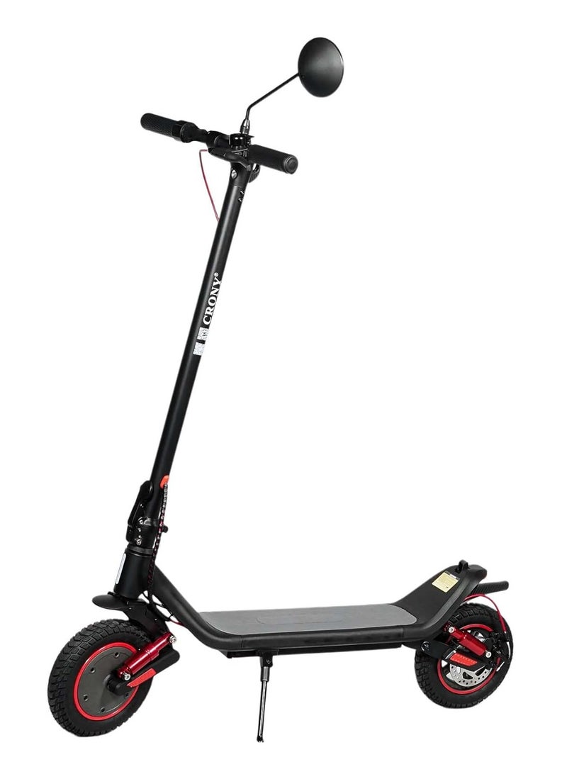 Crony M365 Max Long Range 30km E-Scooter,45km/h More Comfort and Safety Dual Suspension, 500W Motor 36V/10AH, Rear Disc Brake Electric Scooter, Power Comfort & Smart Control for Adults & Kids 120KG Load Capacity Aluminum Alloy Frame Skateboard Portable & Commuter-Friendly Includes Rearview Mirror & Phone Holder，Black - Image 1