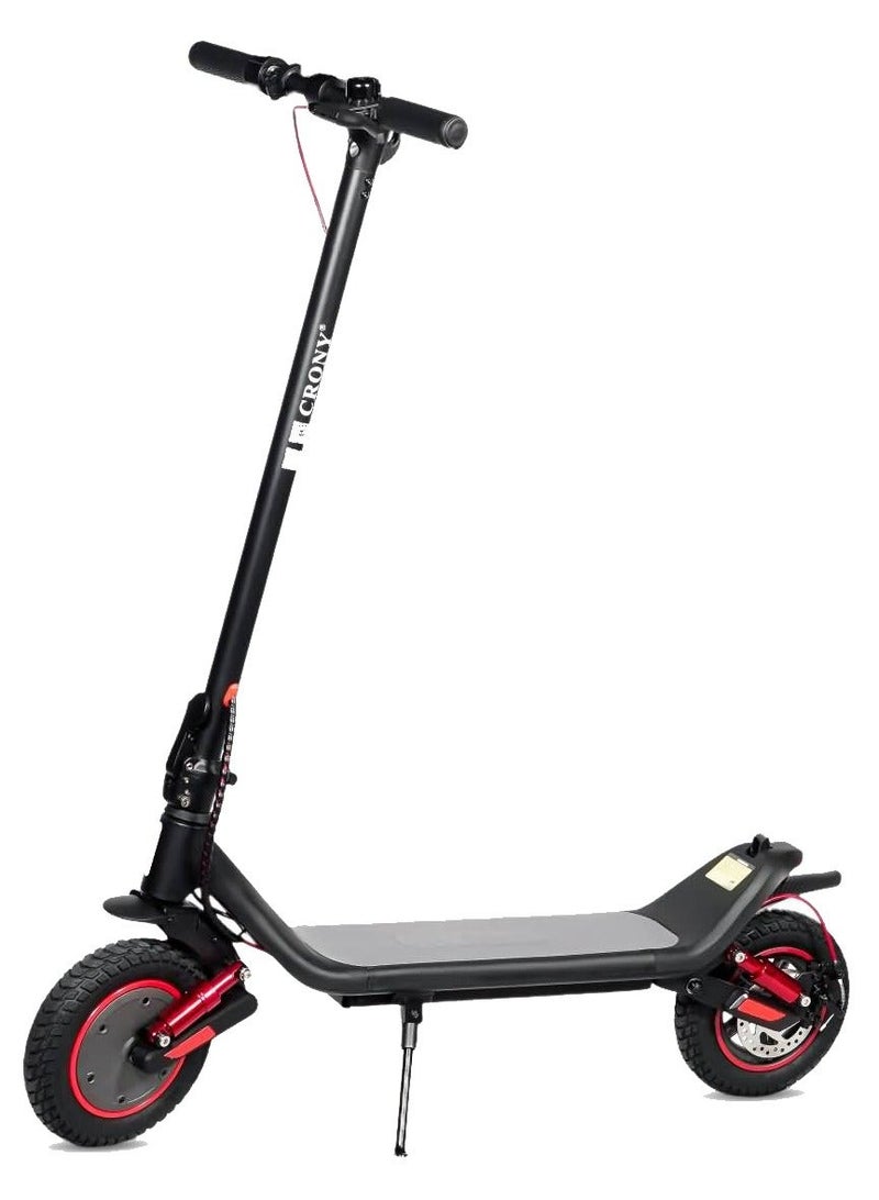 Crony M365 Max Long Range 30km E-Scooter,45km/h More Comfort and Safety Dual Suspension, 500W Motor 36V/10AH, Rear Disc Brake Electric Scooter, Power Comfort & Smart Control for Adults & Kids 120KG Load Capacity Aluminum Alloy Frame Skateboard Portable & Commuter-Friendly Includes Rearview Mirror & Phone Holder，Black - Image 1