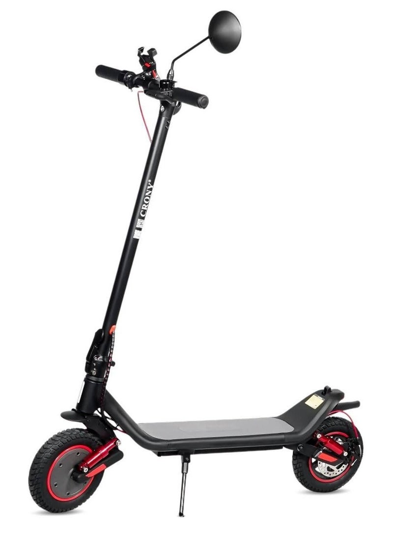 Crony M365 Max Long Range 30km E-Scooter,45km/h More Comfort and Safety Dual Suspension, 500W Motor 36V/10AH, Rear Disc Brake Electric Scooter, Power Comfort & Smart Control for Adults & Kids 120KG Load Capacity Aluminum Alloy Frame Skateboard Portable & Commuter-Friendly Includes Rearview Mirror & Phone Holder,Black - Image 1