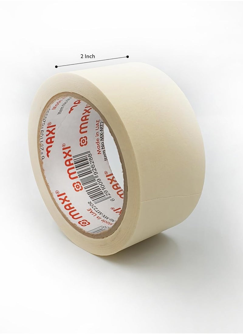 Maxi Premium Masking Tape 2 Inch x 20 Yards General Purpose Paper Tape For Painting, Labeling, Marking, Gardening, Packaging, Artworks, Schools, Office, Automobile Garage, Factory, Industrial Uses  - Image 2