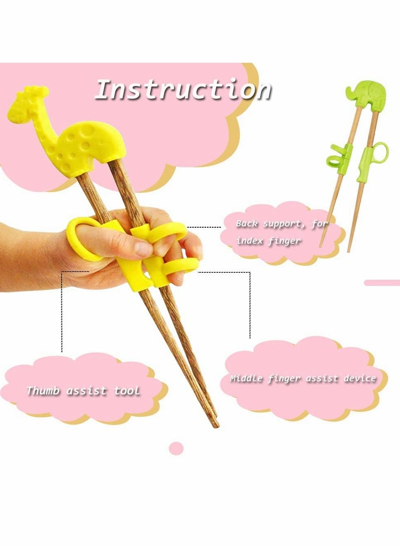 Kids Training Chopsticks, Cute Animals Chopsticks Learning Chopstick Helper for Children Beginners Adults, Easy to Use, Reusable and Dishwasher Safe, 4 Pcs Kids Chopsticks with 4 Case - Image 4