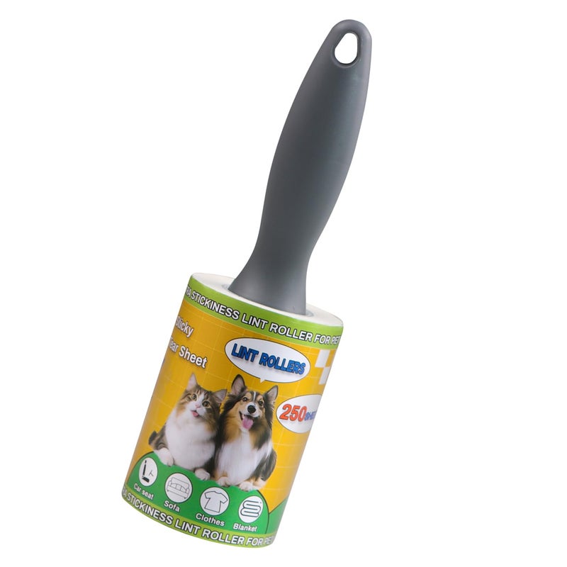 PackYard Extra Sticky Lint Rollers for Pet Hair, 250 Sheets, Lint Remover for Dog Cat Hair Removal, Animal Fur, Fuzz, Couch, Clothes Furniture and Carpet Travel-Friendly Grip Handle (1, White) - Image 1