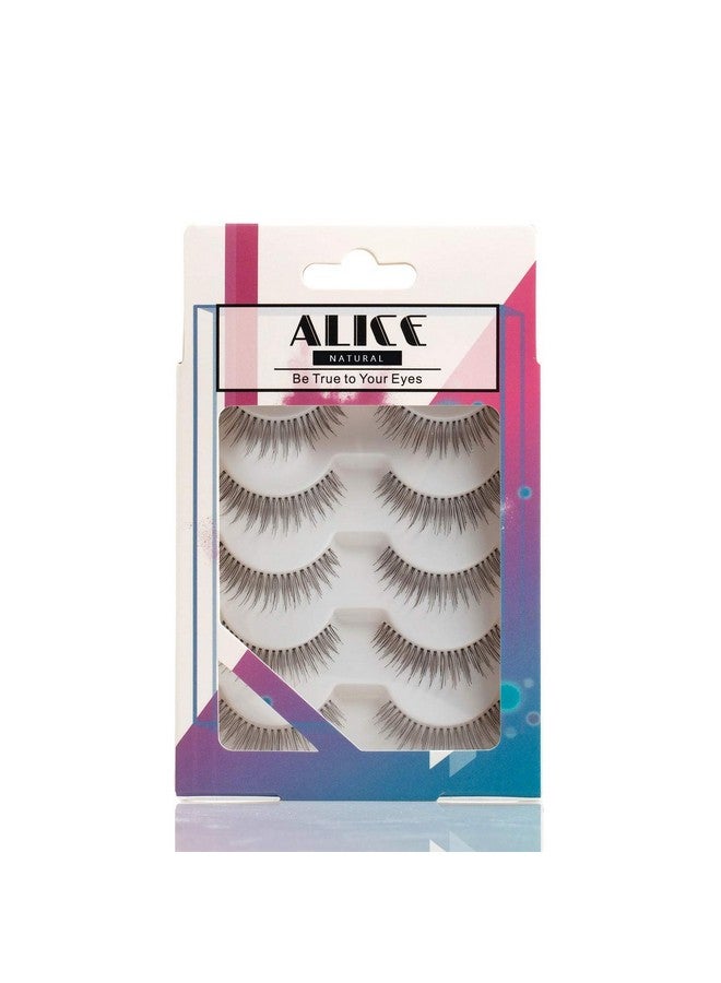 Alice Lashes 110 Natural Hand Knotted False Eyelashes 5 Pairs Multipack - Image 4