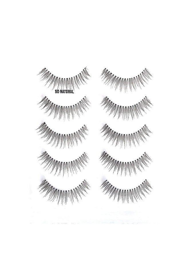 Alice Lashes 110 Natural Hand Knotted False Eyelashes 5 Pairs Multipack - Image 2