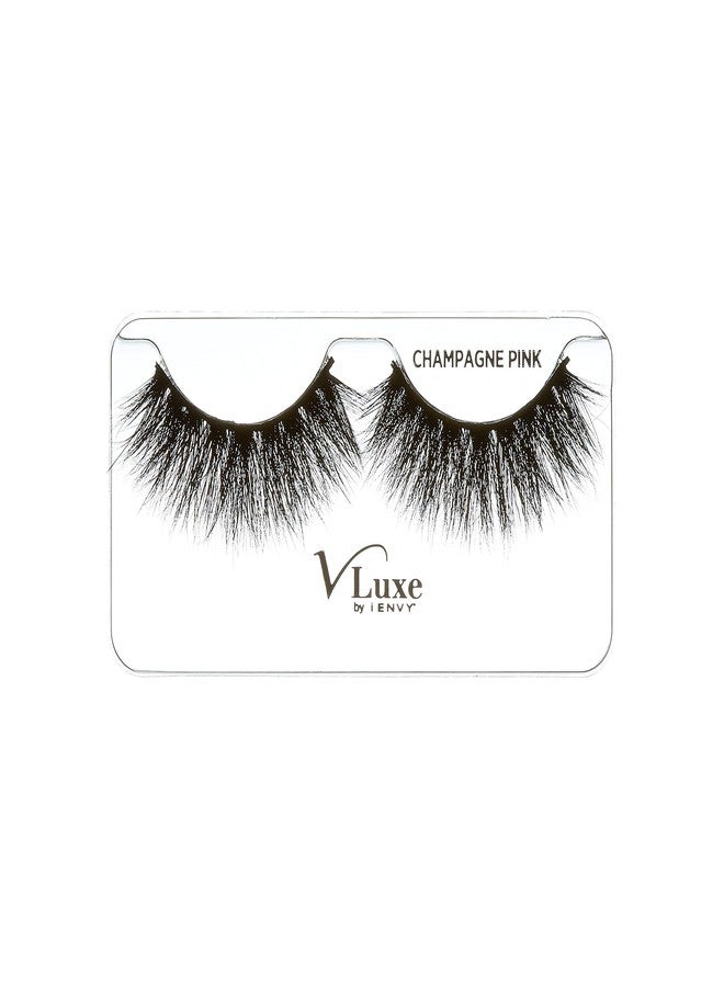 iEnvy i•ENVY False Eyelashes Real Mink Lashes Dramatic Long Eyelashes (Champagne Pink) - Image 4