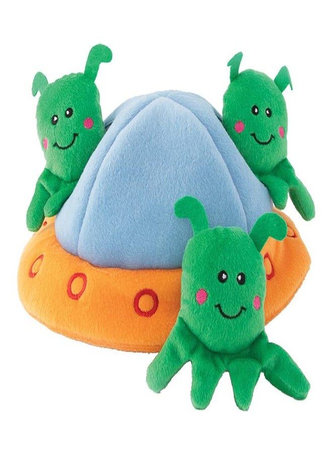 ZippyPaws Zippy Paws Zippy Burrow Aliens in UFO Dog Toy - Interactive Hide-and-Seek Plush Puzzle Toy with Squeaky Aliens - Image 2