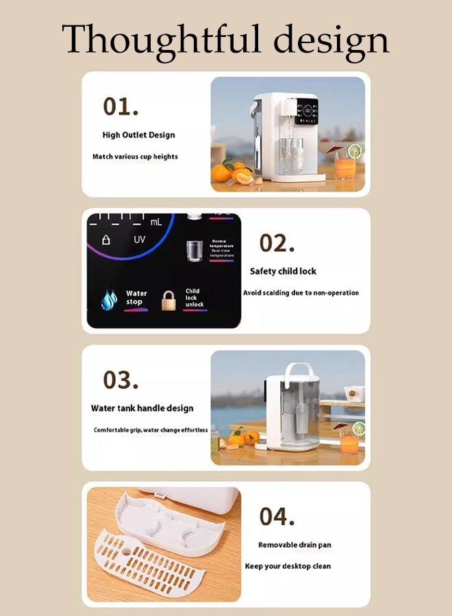 DUNISO 3.5L Multifunctional Water Dispenser Countertop Water Filter Instant Hot Water Dispenser with Removable Tank 6 Temperature Settings Rapid Heating Reverse Osmosis System Countertop Water Filter Bottleless Countertop Water Cooler Dispenser Ideal for Home Office Kitchen, Black - Image 5