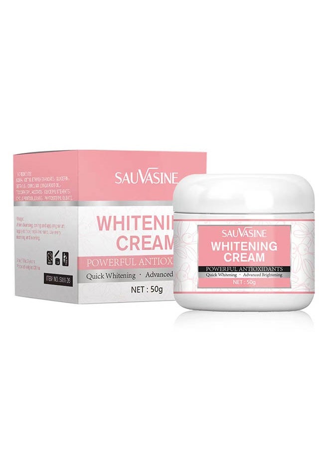SAUVASINE - 50G Whitening And Brightening Cream, Advanced Skin Brighten Body Cream Moisturizing Anti Wrinkle And Firming Daily Skin Care Cream Body Quick Whitening Cream Rapid Skin Bleaching Cream - Image 1