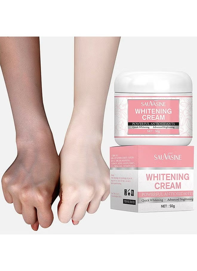 SAUVASINE - 50G Whitening And Brightening Cream, Advanced Skin Brighten Body Cream Moisturizing Anti Wrinkle And Firming Daily Skin Care Cream Body Quick Whitening Cream Rapid Skin Bleaching Cream - Image 1