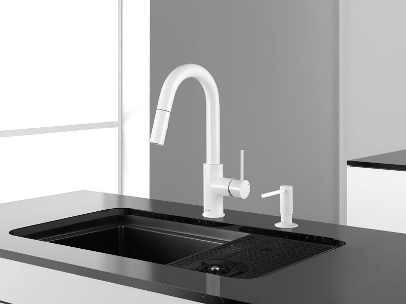 AguaStella ASF026W Bulit in Soap Dispenser Shiny White for Kitchen Sink with Soap Bottle Countertop Pump - Image 2
