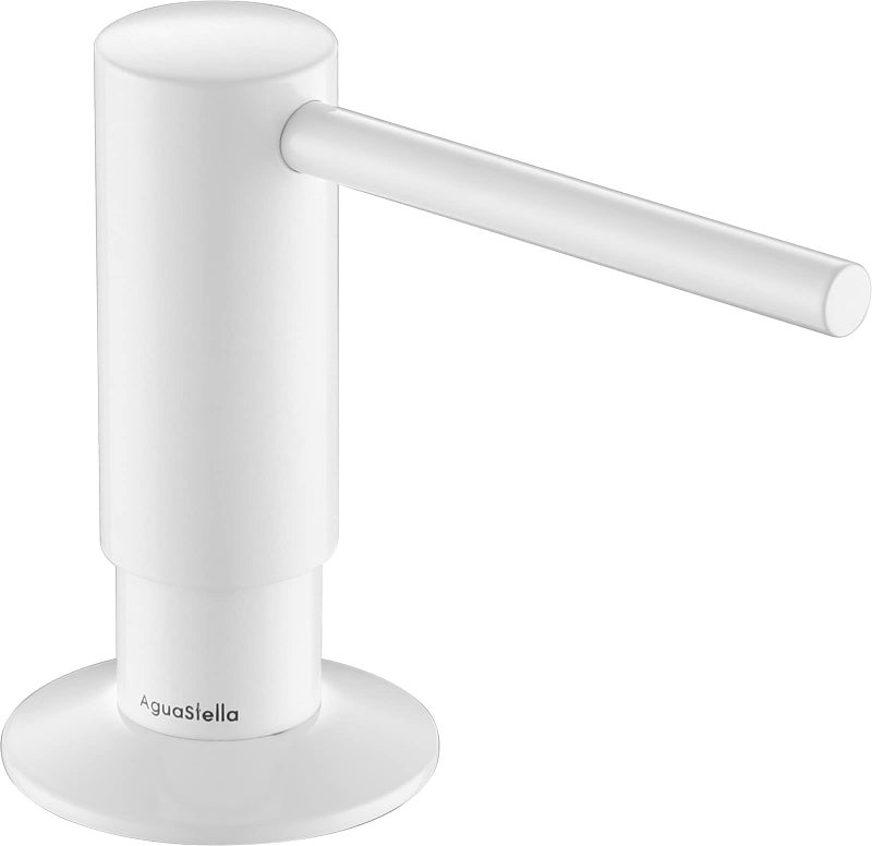 AguaStella ASF026W Bulit in Soap Dispenser Shiny White for Kitchen Sink with Soap Bottle Countertop Pump - Image 1