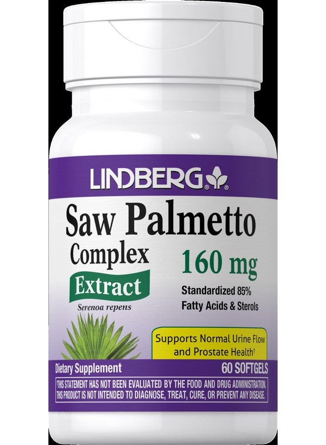 Lindberg Saw Palmetto Extract | 160 mg | 60 Softgels | Standardized Supplement | Non-GMO and Gluten Free - Image 1