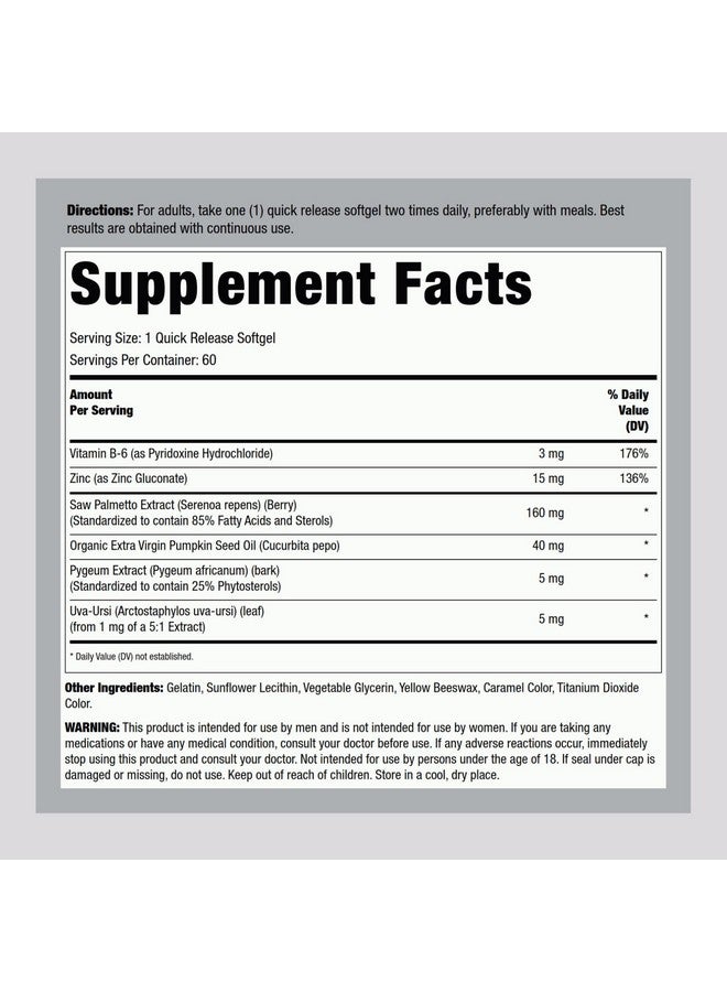 Lindberg Saw Palmetto Extract | 160 mg | 60 Softgels | Standardized Supplement | Non-GMO and Gluten Free - Image 2