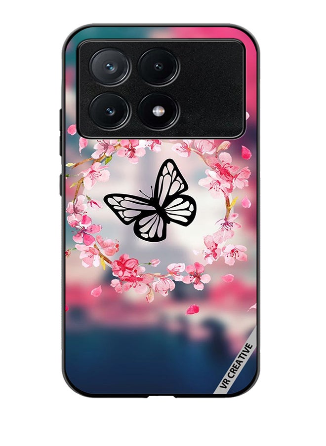 VR CREATIVE - Protective Case Cover For Xiaomi Poco X6 Pro Butterfly in Flower Ring Design Multicolour - Image 1