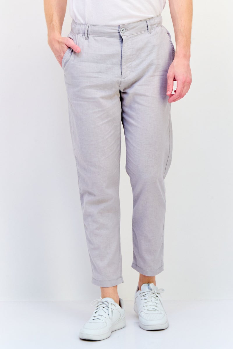 Celio Men Regular Fit Solid Chino Pants, Light Grey - Image 1