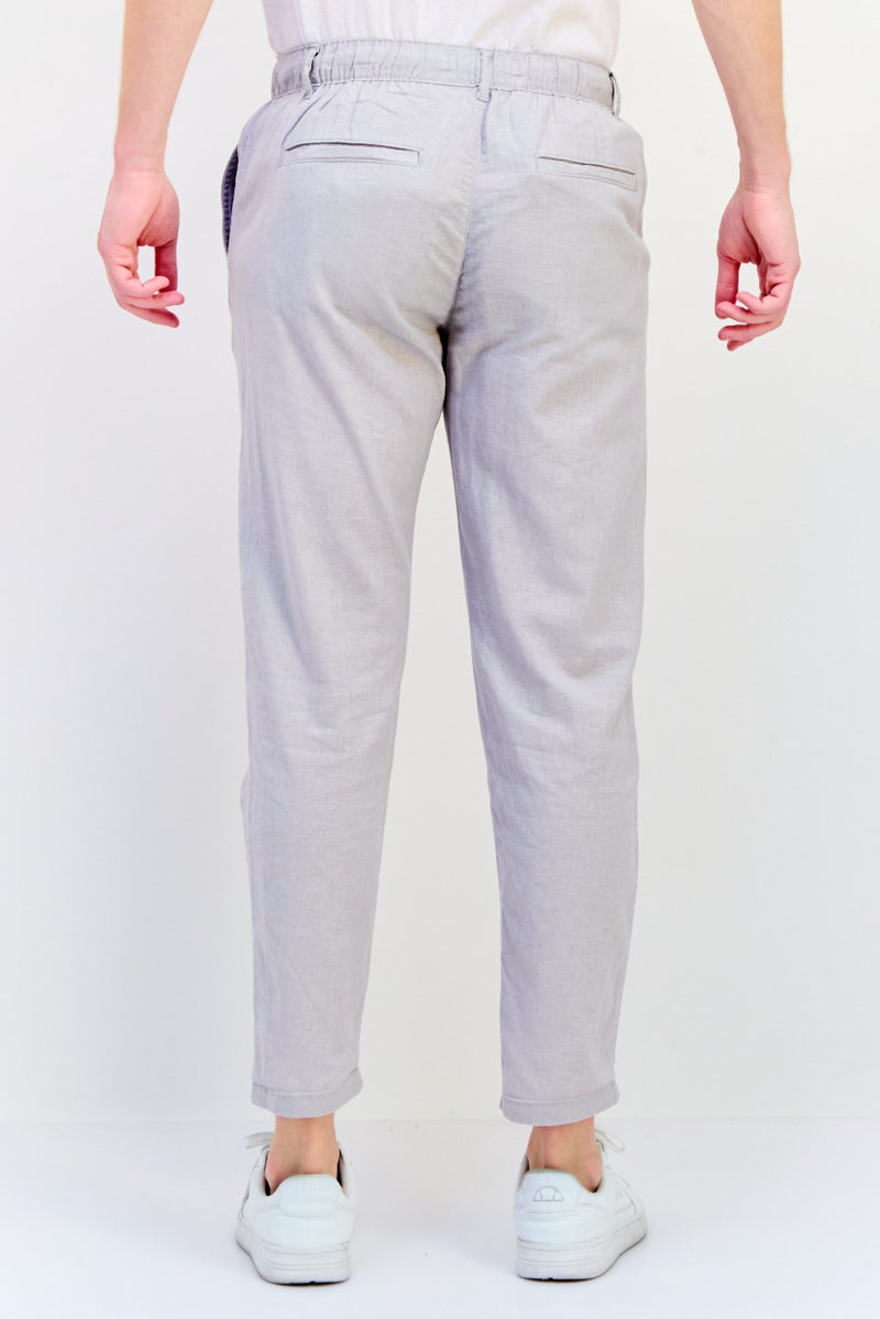 Celio Men Regular Fit Solid Chino Pants, Light Grey - Image 3
