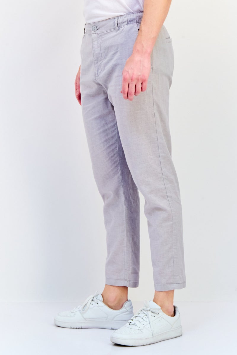 Celio Men Regular Fit Solid Chino Pants, Light Grey - Image 2