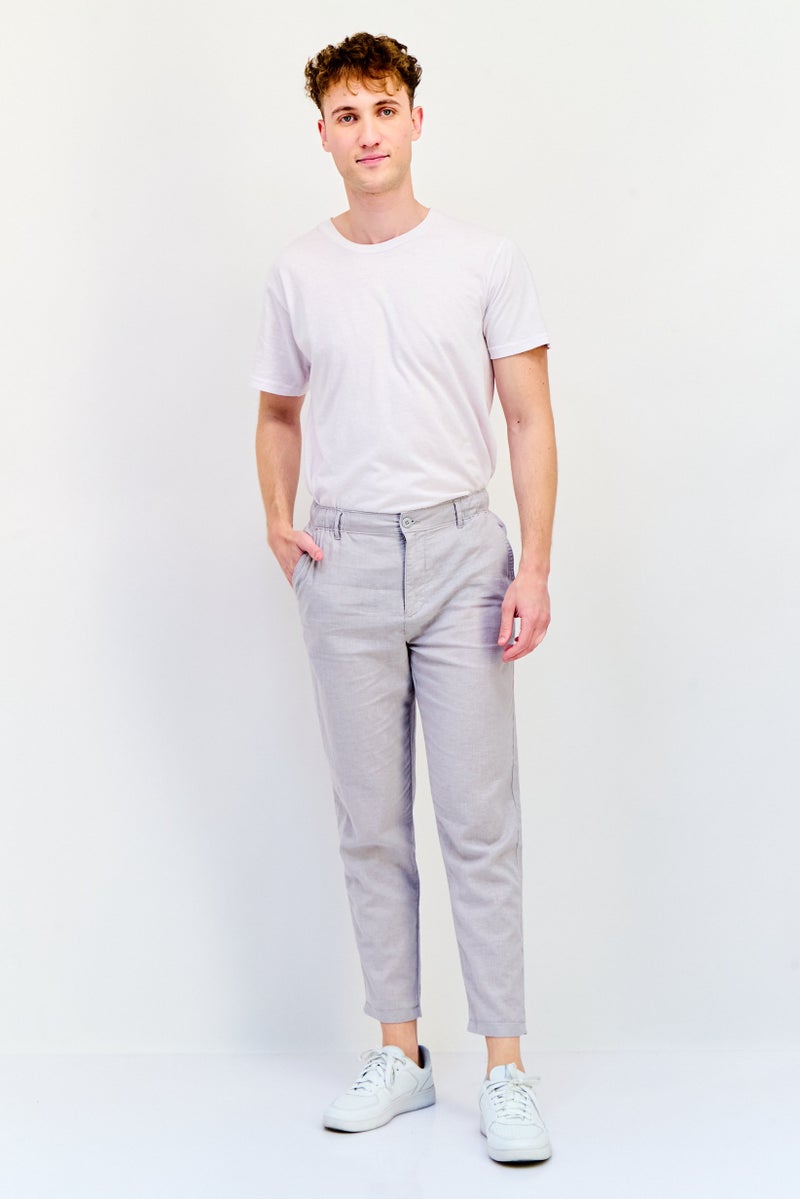 Celio Men Regular Fit Solid Chino Pants, Light Grey - Image 4