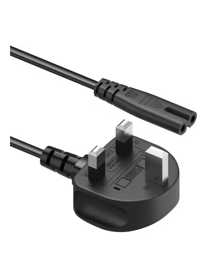 TIGER 2-Prong AC Power Cord Cable – 5FT Universal Replacement Wall Plug for Samsung, LG, Sony, TCL TVs | Compatible with PS3, PS4, PS5, Xbox, HP Printers, Monitors & More | Durable 2-Slot Figure-8 Connector | Safe & Portable Cable for Home, Office & Travel Use – Black - Image 3