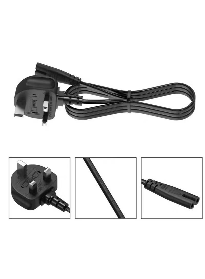 TIGER 2-Prong AC Power Cord Cable – 5FT Universal Replacement Wall Plug for Samsung, LG, Sony, TCL TVs | Compatible with PS3, PS4, PS5, Xbox, HP Printers, Monitors & More | Durable 2-Slot Figure-8 Connector | Safe & Portable Cable for Home, Office & Travel Use – Black - Image 5