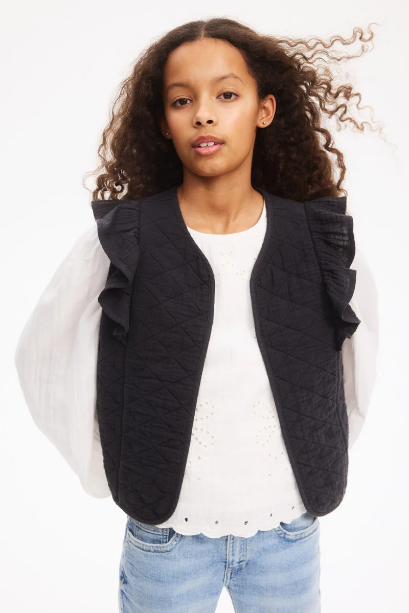 H&M Flounced cotton muslin waistcoat