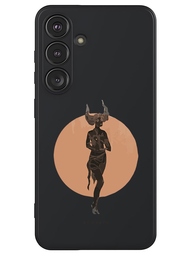 Theodor Protective Slim Fit Case Liquid Silicone Cover with Full Body Protection Anti-Scratch Shockproof Case For Samsung Galaxy S25 (Black) - Scorpio - Image 1