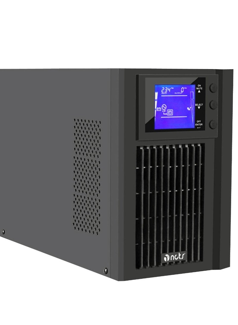 NCTS NU1K2 UPS ذكي على الإنترنت بقدرة 1KVA، 900KW، احتياطي الطاقة وحماية للمنزل، المكتب، الكمبيوتر والمتاجر، 12V 7A × 2، زمن انتقال صفر، متوافق مع المولدات، شاشة LCD، GTIN:6295151550366