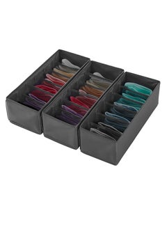 Excefore 3 Pack Closet Underwear Storage Organizer, Dresser Drawer Divider and Foldable Storage Boxes for Socks, Blets, Ties and Panties  - Image 1