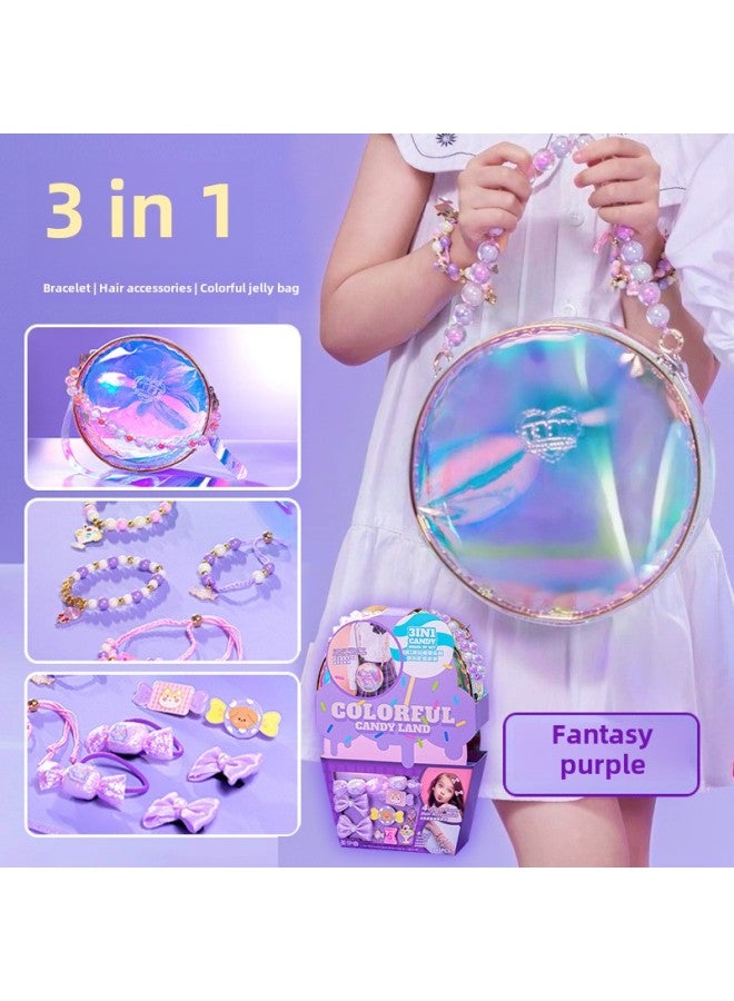 Meiyirui Make It Real Bracelet DIY Hand Beaded Worker Gift Girl Jewelry Swarovski Joint Name-Color:3-in -1 Colorful Candy Park Dress-up Gift Set - Image 1