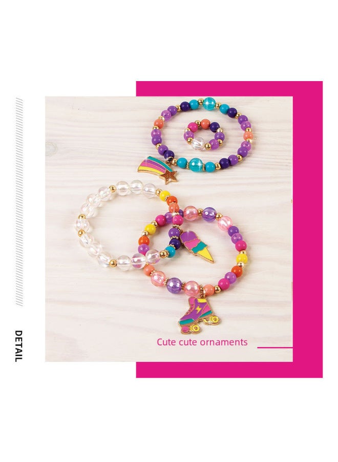 Meiyirui Make It Real Bracelet DIY Hand Beaded Worker Gift Girl Jewelry Swarovski Joint Name-Color:3-in -1 Colorful Candy Park Dress-up Gift Set - Image 5
