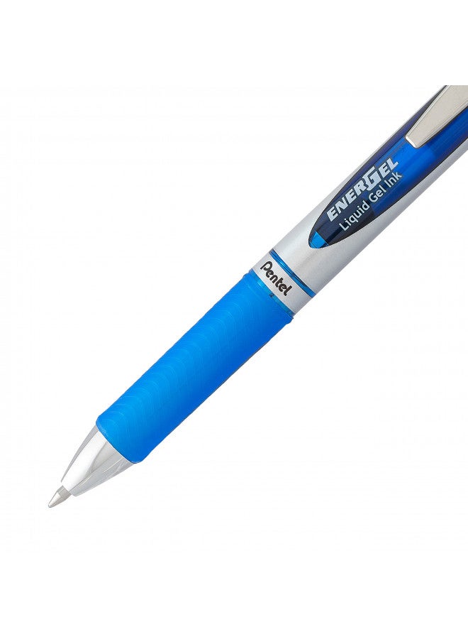 Pentel EnerGel Deluxe RTX Retractable Liquid Gel Pen, 0.7mm, Metal Tip, Blue Ink, 2 Pack (BL77BP2C) - Image 1