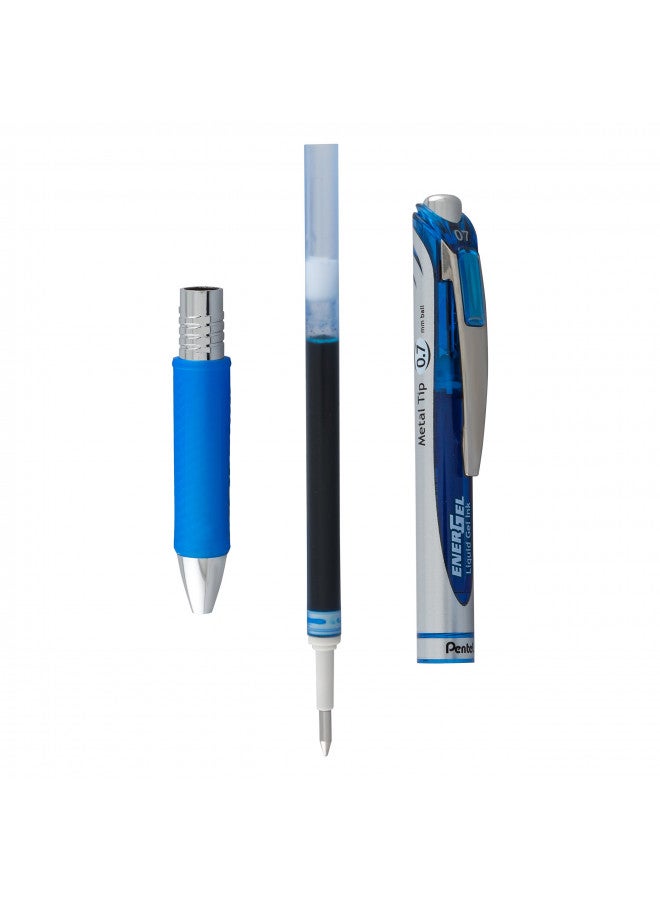 Pentel EnerGel Deluxe RTX Retractable Liquid Gel Pen, 0.7mm, Metal Tip, Blue Ink, 2 Pack (BL77BP2C) - Image 2