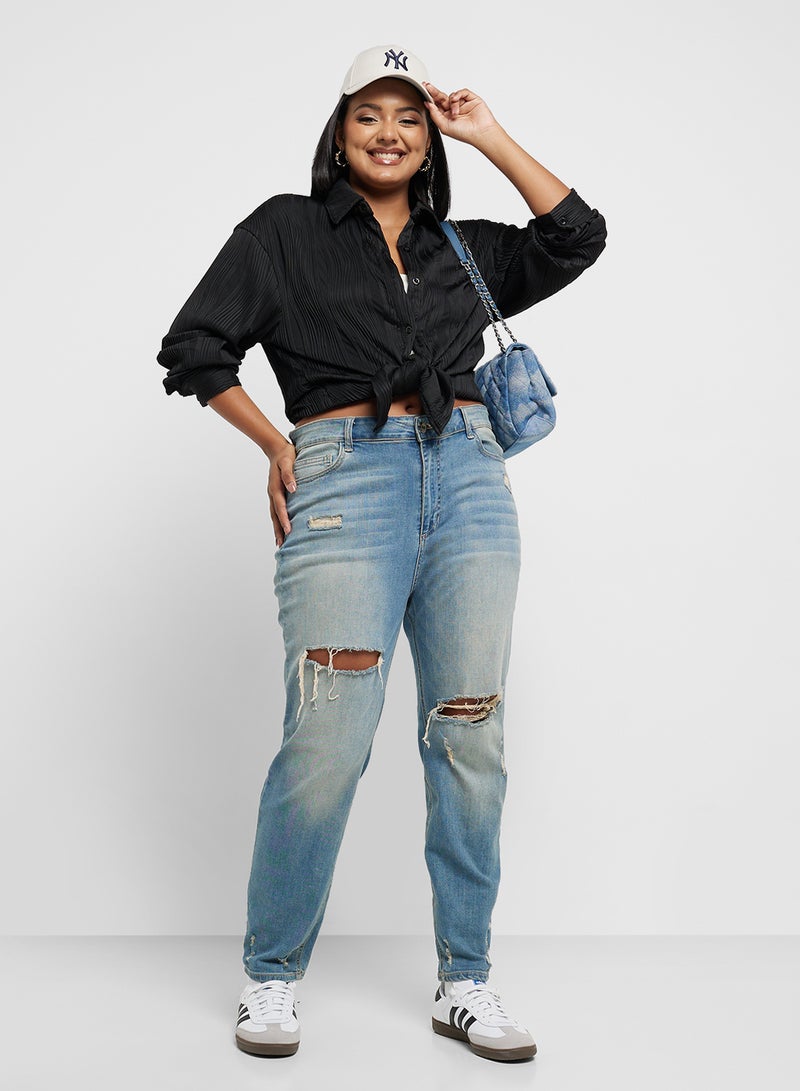 جينجر بلس قميص بأزرار بقصة مريحة - Image 4