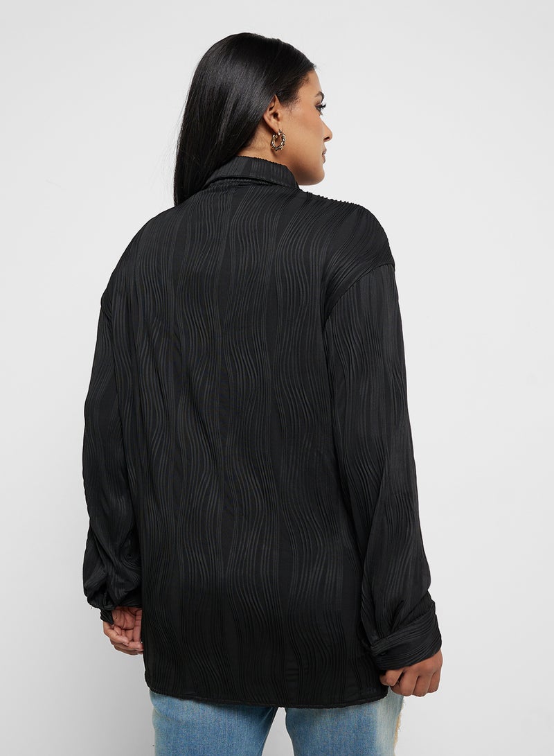 جينجر بلس قميص بأزرار بقصة مريحة - Image 2