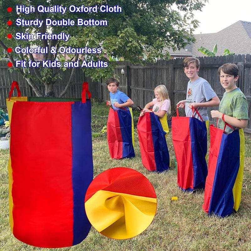 CWLAKON Outdoor Games, Potato Sack Race Bags for Kids Adults, Egg Spoon Relay Race, 3 Legged Race Bands, Birthday Party, Field Day Family Reunion Carnival Outside Yard Lawn Easter Games - Image 4