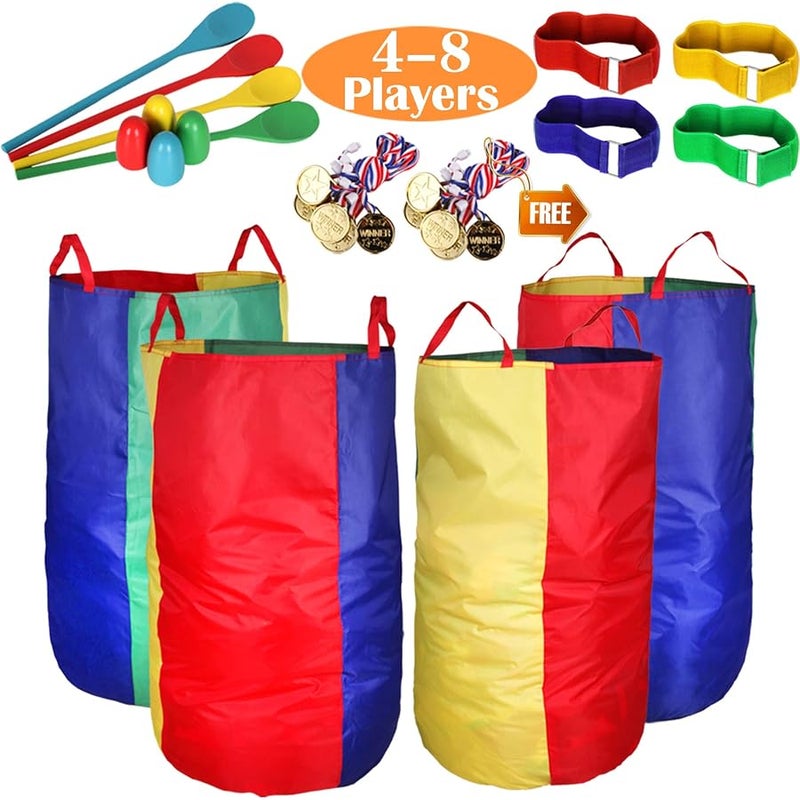 CWLAKON Outdoor Games, Potato Sack Race Bags for Kids Adults, Egg Spoon Relay Race, 3 Legged Race Bands, Birthday Party, Field Day Family Reunion Carnival Outside Yard Lawn Easter Games - Image 1